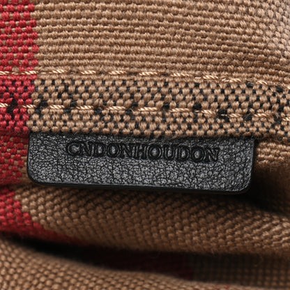 Burberry Overdyed Canvas Mega Check Heart Print Medium Chiltern Backpack Black 7 of 9