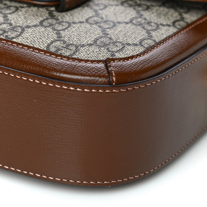 Gucci GG Supreme Monogram Web Mini Horsebit 1955 Shoulder Bag Beige Brown Sugar 6 of 13