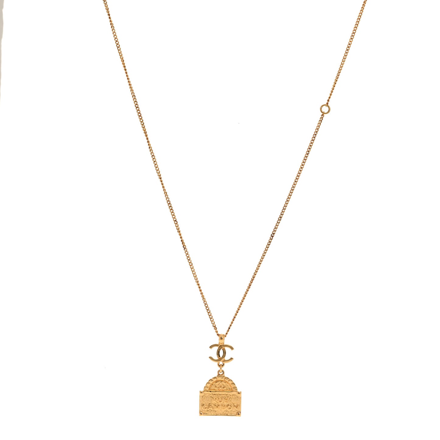 Metal CC Rue Cambon Necklace Gold