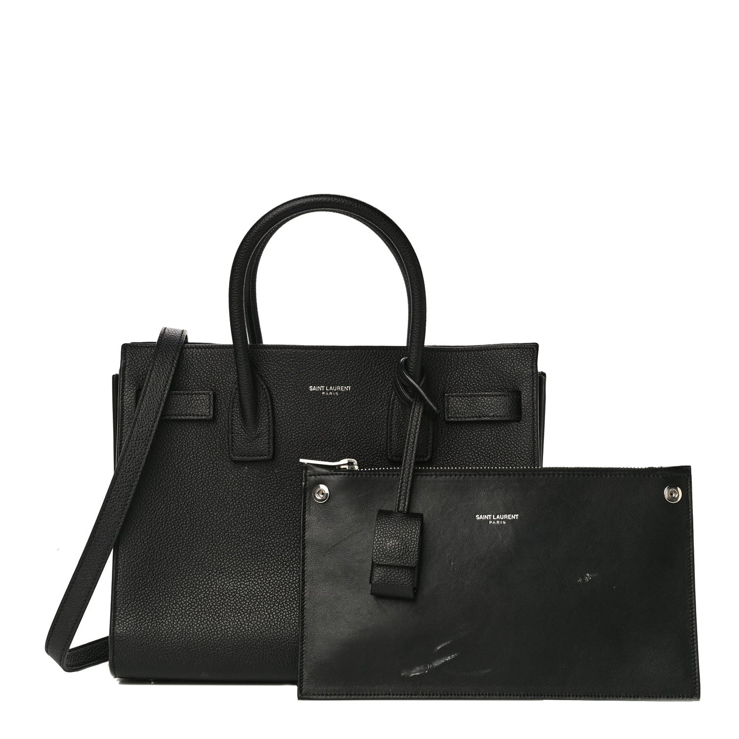 Grained Calfskin Baby Sac De Jour Black