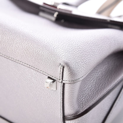 MCM Metallic Grained Calfskin Medium Milla Convertible Backpack Spike Silver 10 of 13