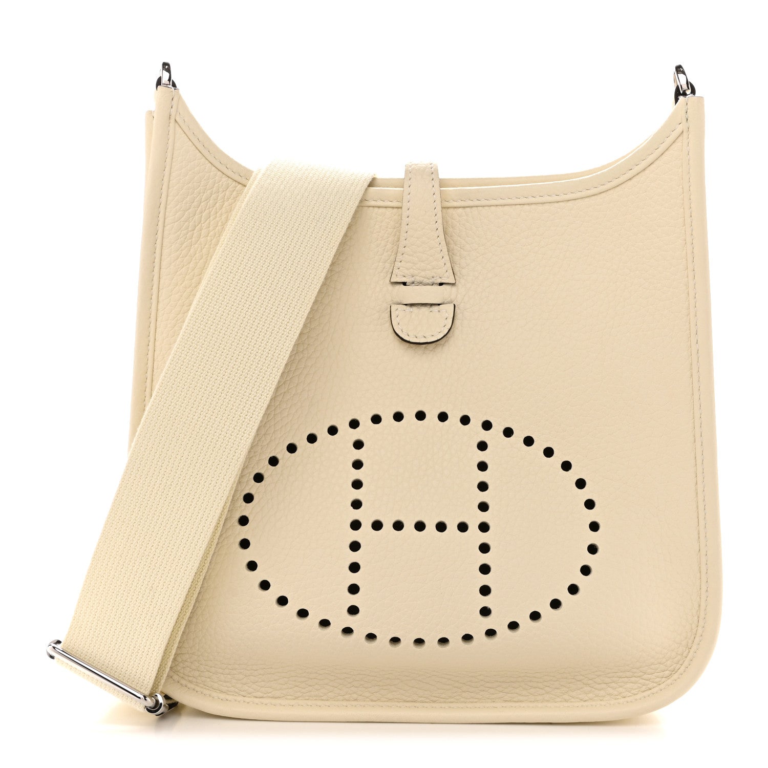 Hermes Taurillon Clemence Evelyne 23 Poche III Cream 1 of 10