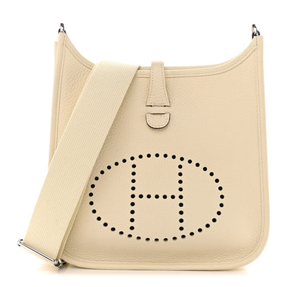 Hermes Taurillon Clemence Evelyne 23 Poche III Cream 1 of 10