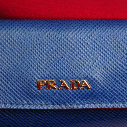 Prada Saffiano Cuir Large Double Bag Bleuette 6 of 9
