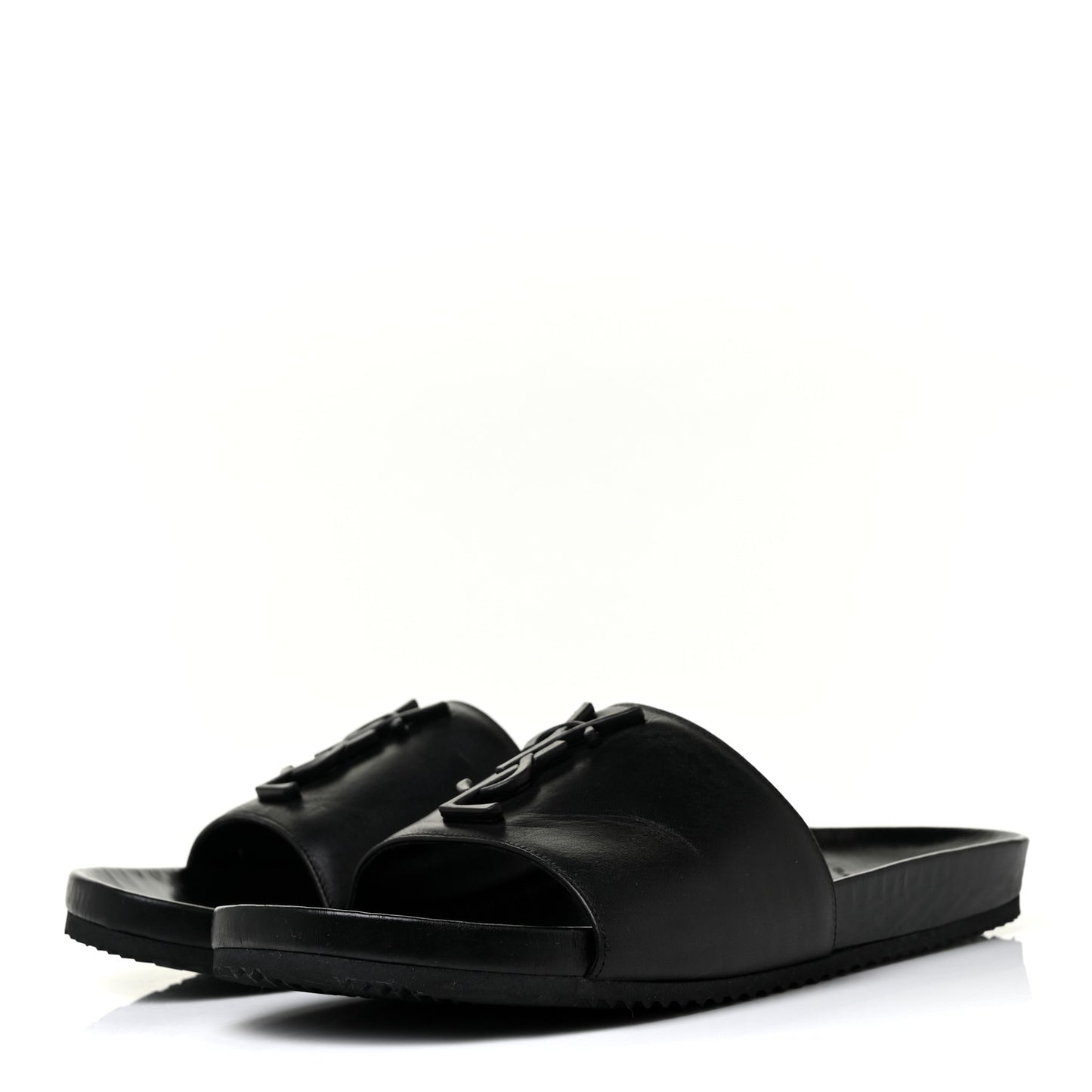 Calfskin Monogram Jimmy Joan Slide Sandals 39 Black