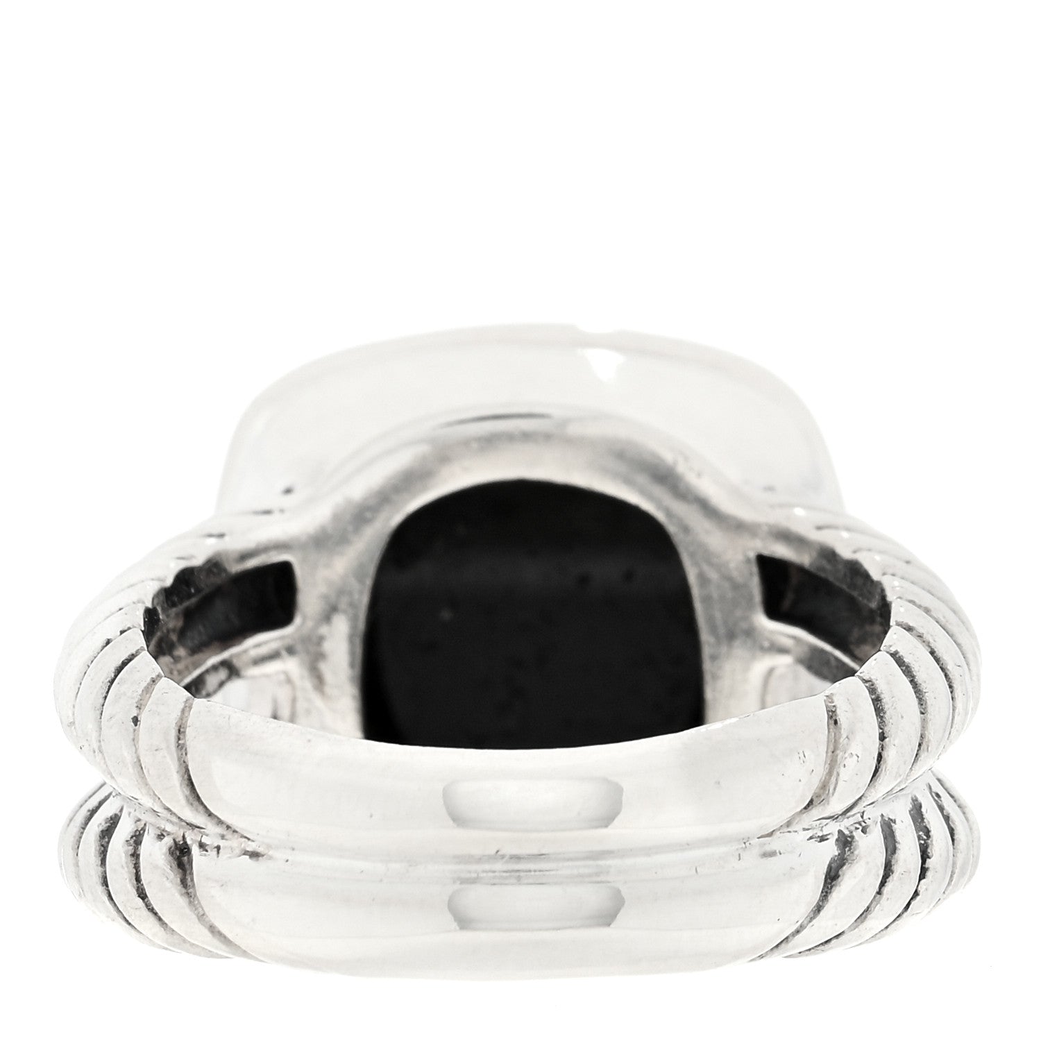 David Yurman Sterling Silver Diamond Black Onyx 11mm Albion Ring 53 6.25 3 of 4