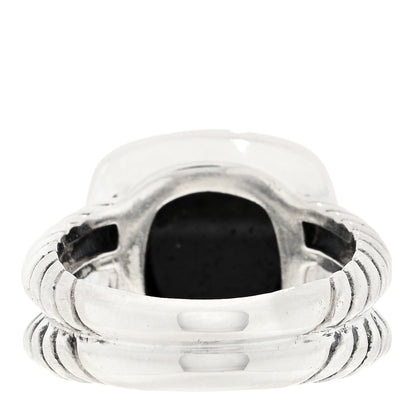 David Yurman Sterling Silver Diamond Black Onyx 11mm Albion Ring 53 6.25 3 of 4