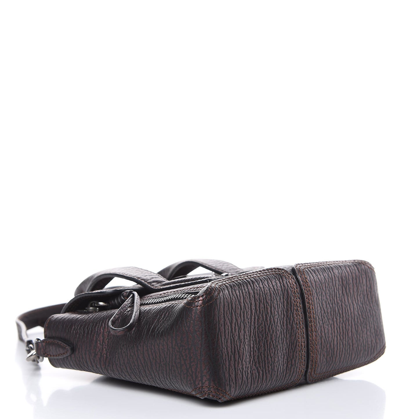 3.1 Metallic Textured Calfskin Mini Pashli Satchel Burgundy