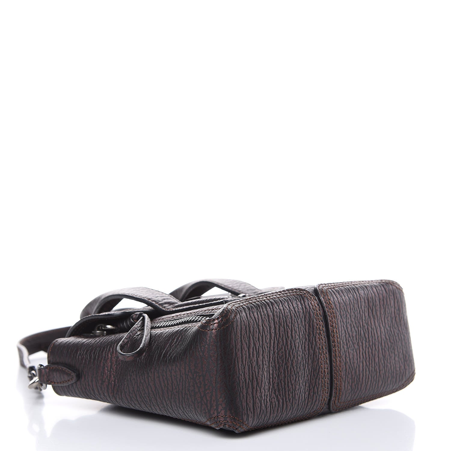 3.1 Phillip Lim 3.1 Metallic Textured Calfskin Mini Pashli Satchel Burgundy 4 of 9