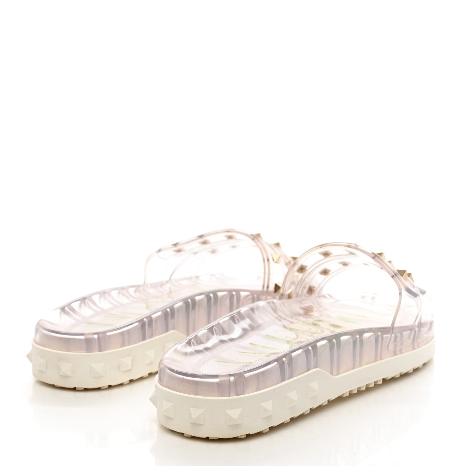 Valentino Garavani PVC Jelly Rockstud Slide Sandals 41 Clear 4 of 7