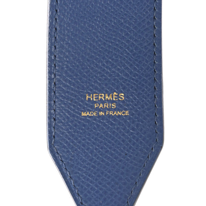 Hermes Epsom 40mm Tressage Shoulder Strap Bleu Brighton Capucine Bleu Saphir 3 of 5