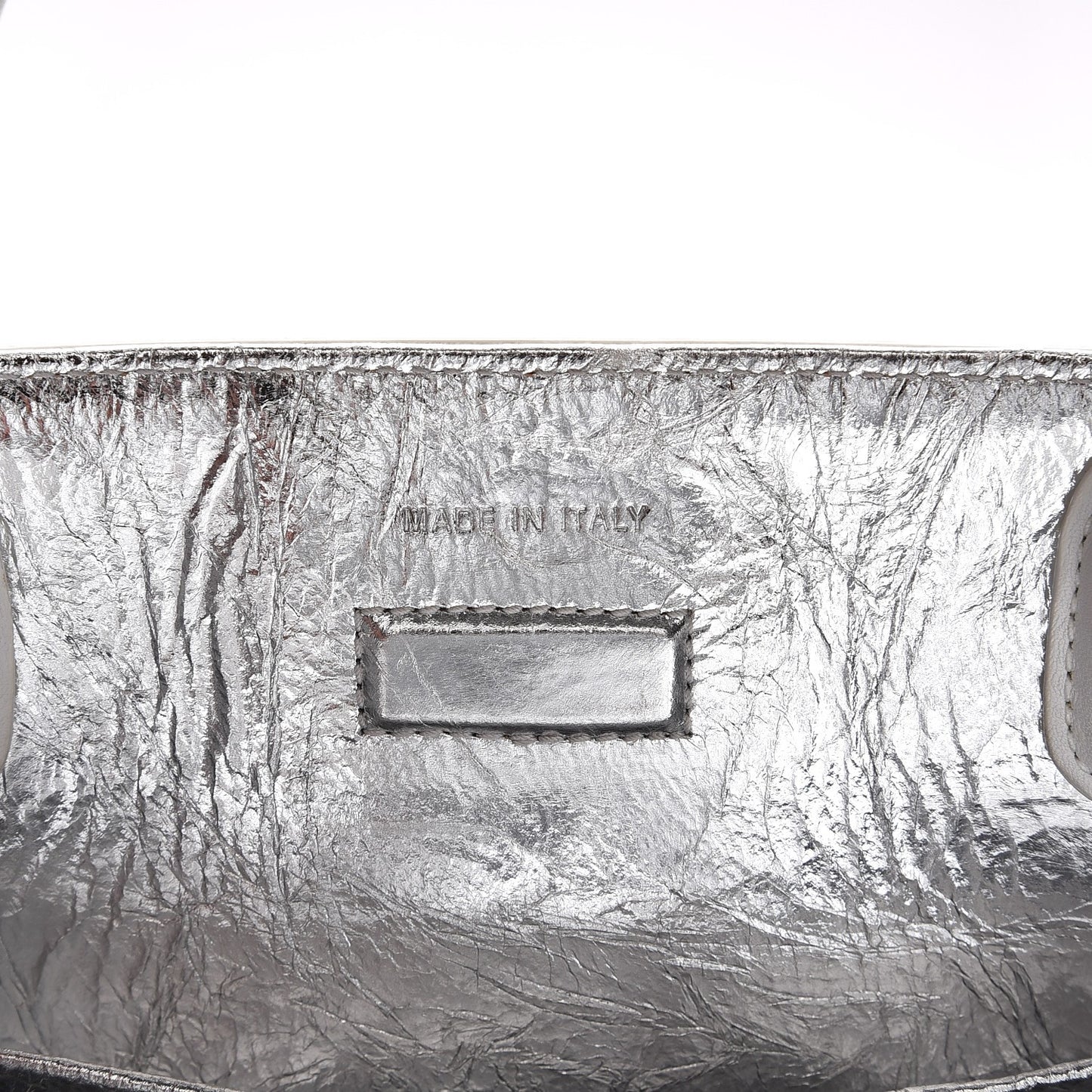 Metallic Calfskin Medium Diorever Flap Silver