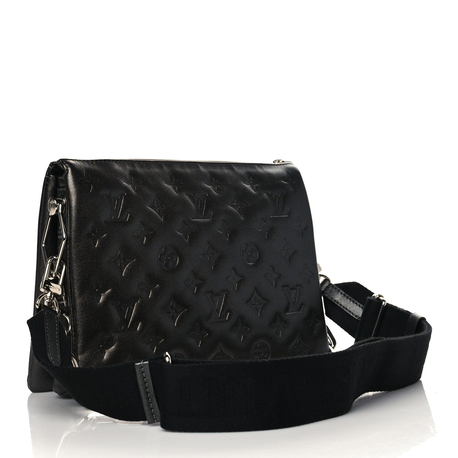 Louis Vuitton Lambskin Embossed Monogram Coussin PM Anthracite 3 of 8