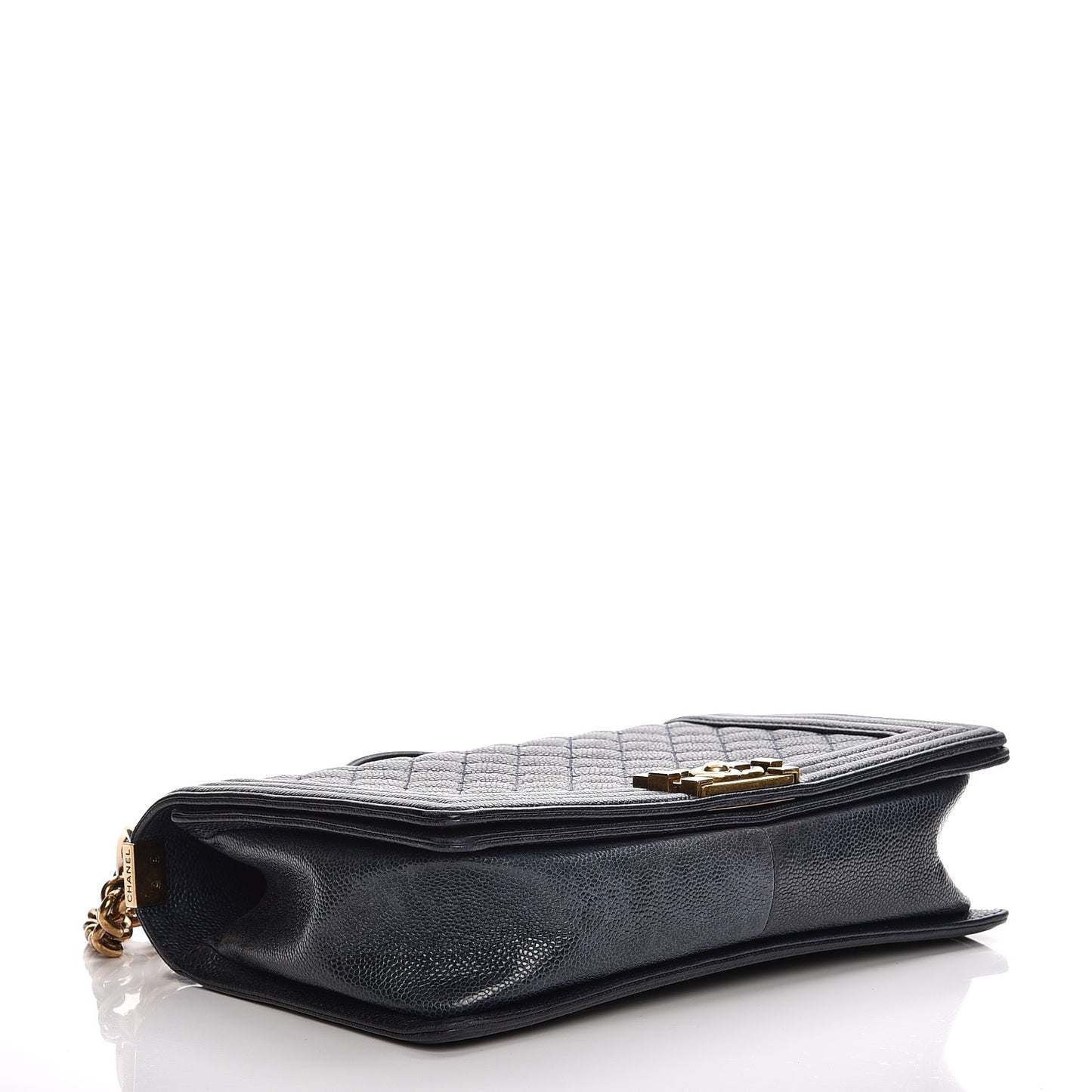 Caviar Quilted New Medium Boy Flap Dark Navy Blue