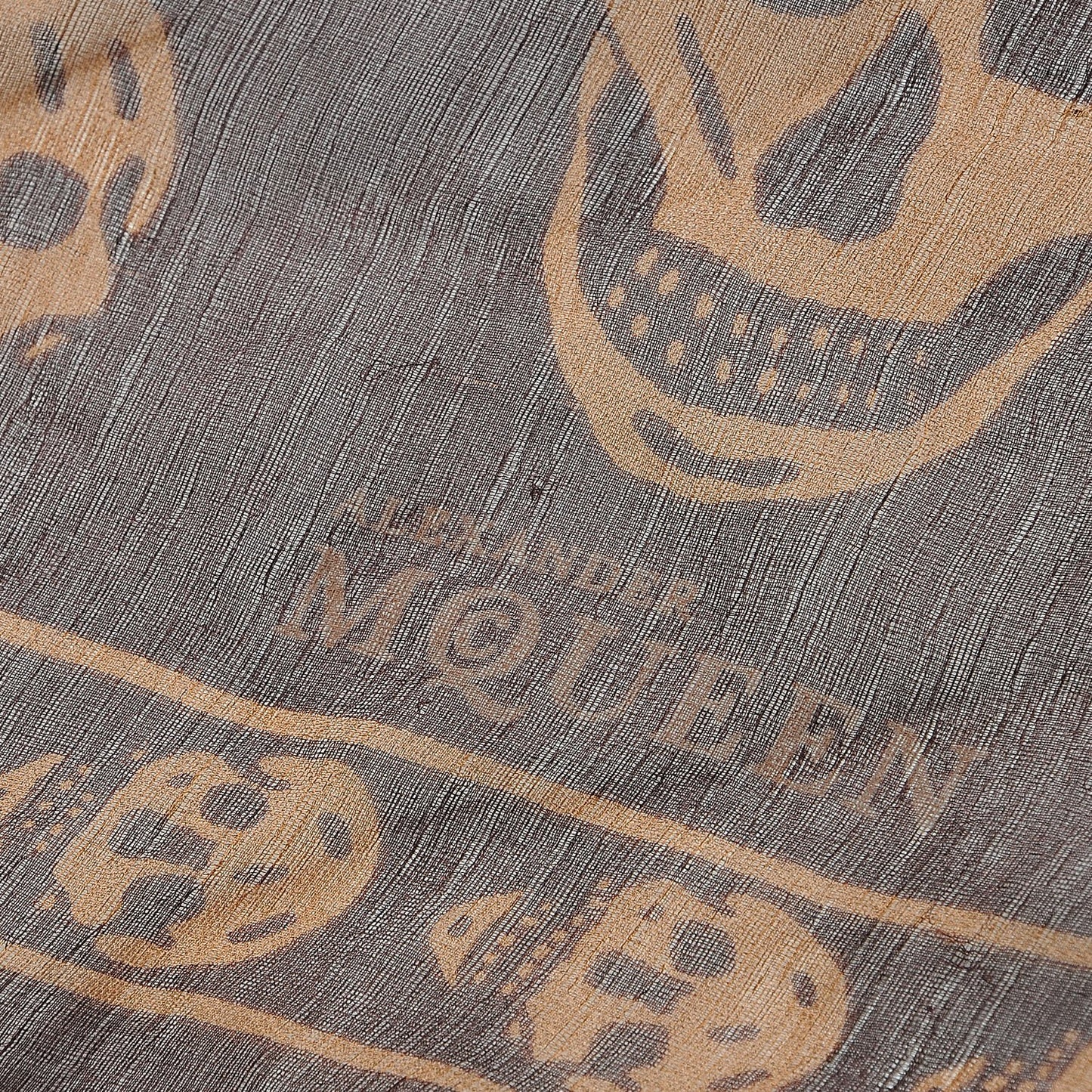 Silk Chiffon Skull Scarf Dark Brown