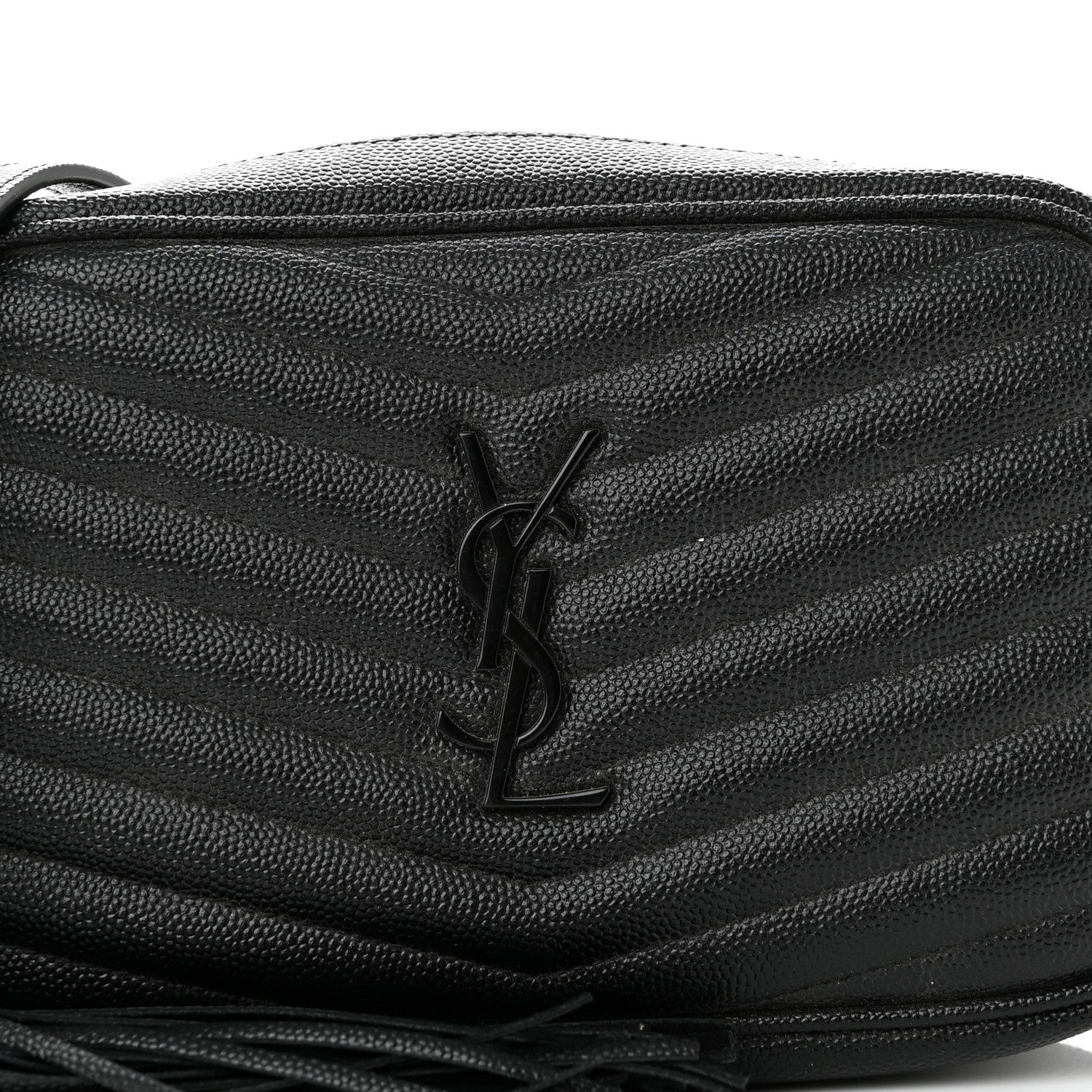Saint Laurent Grain De Poudre Matelasse Monochrome Monogram Mini Lou Camera Bag Black 8 of 12
