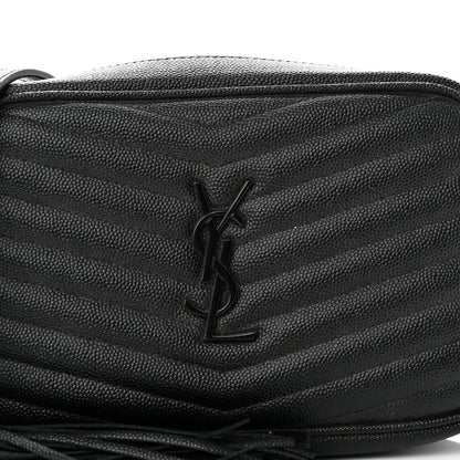 Saint Laurent Grain De Poudre Matelasse Monochrome Monogram Mini Lou Camera Bag Black 8 of 12