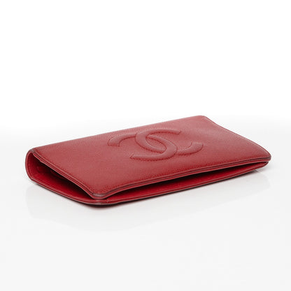 Chanel Caviar Timeless CC Yen Wallet Red 4 of 8