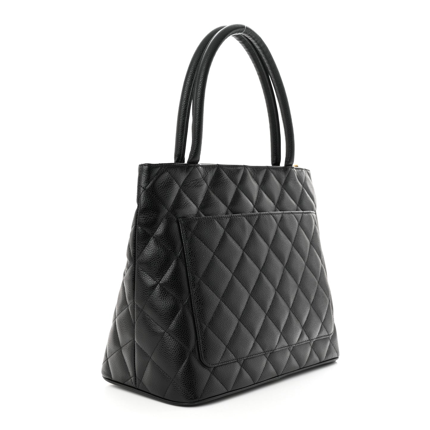 Caviar Quilted Medallion Tote Black