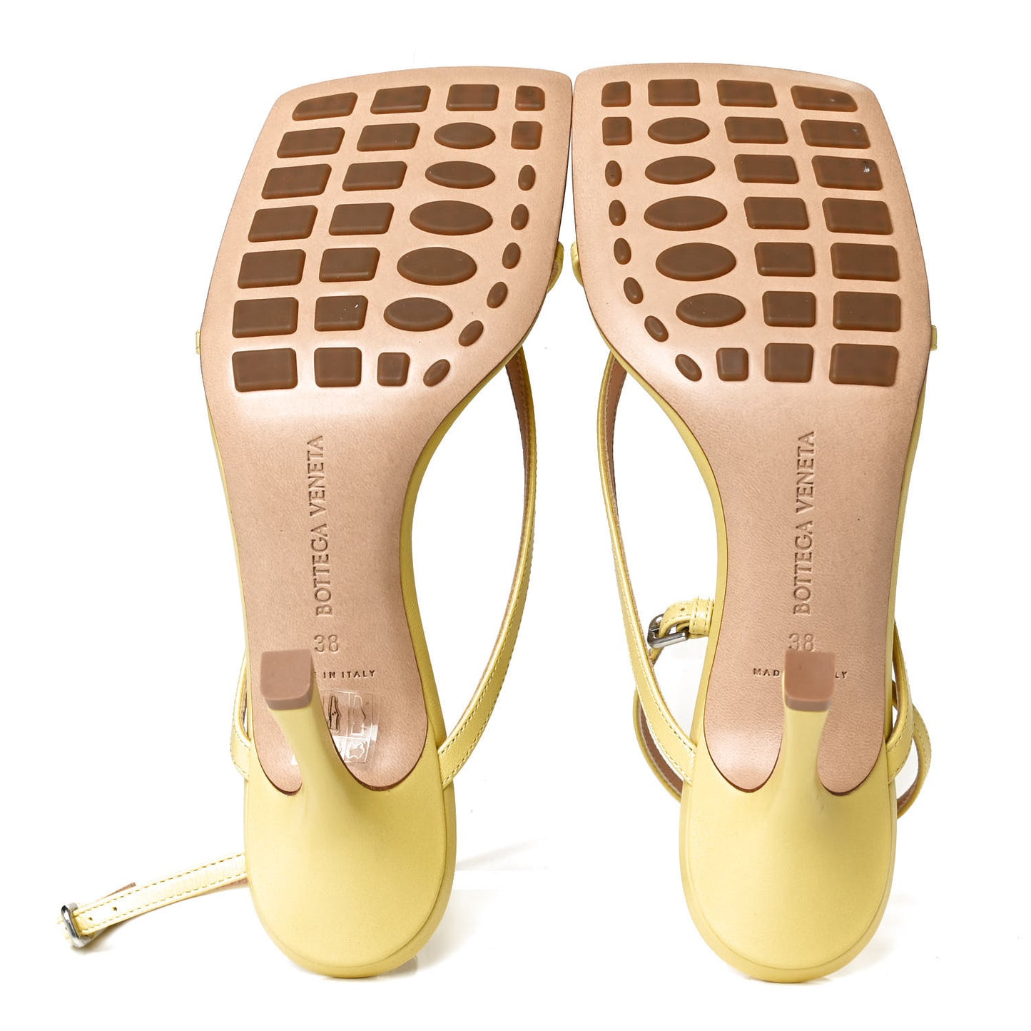 Lambskin Stretch Multi Strap 90mm Sandals 38 Pear
