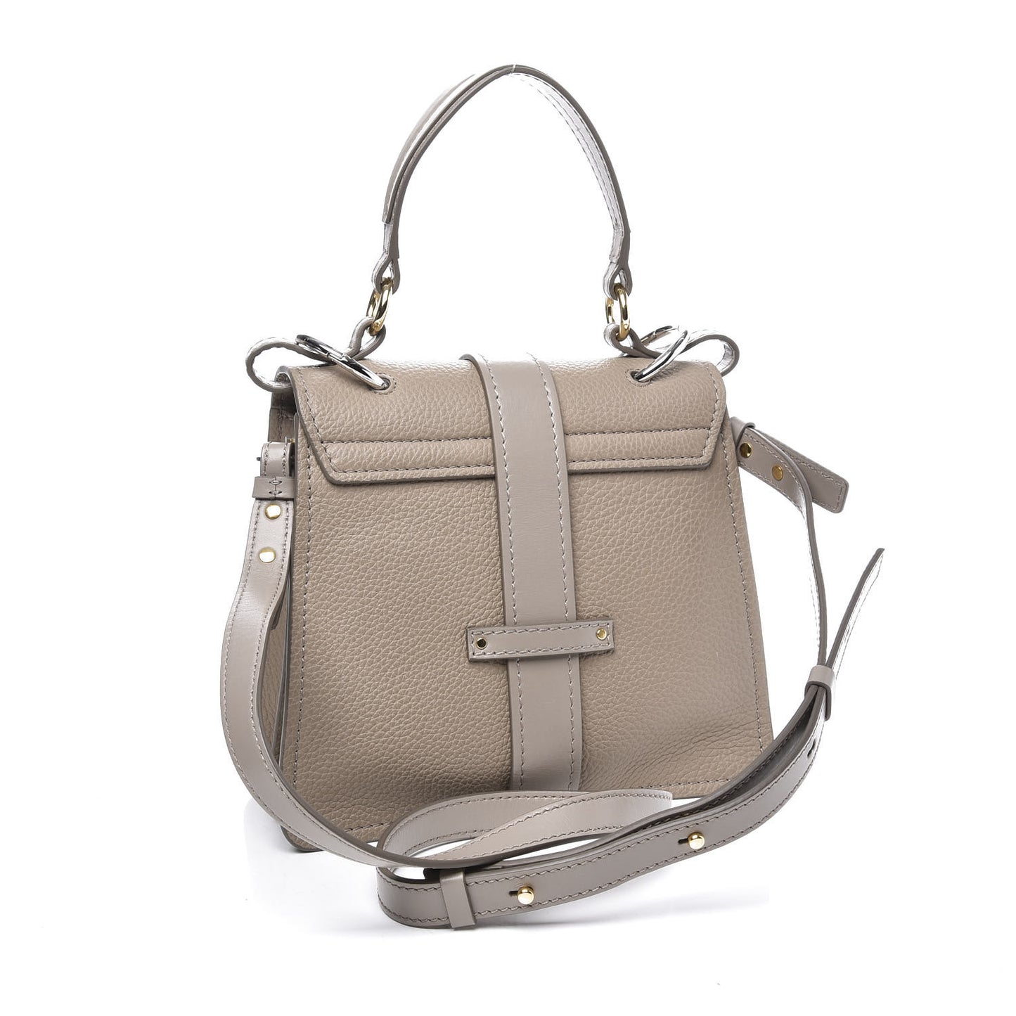Shiny Grained Calfskin Small Aby Day Shoulder Bag Motty Grey
