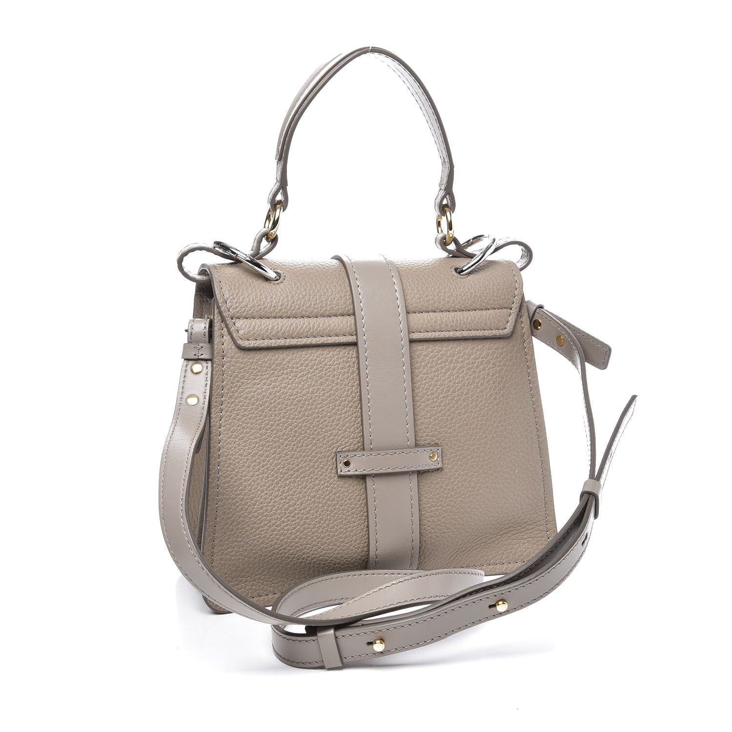 Chloe Shiny Grained Calfskin Small Aby Day Shoulder Bag Motty Grey 2 of 9