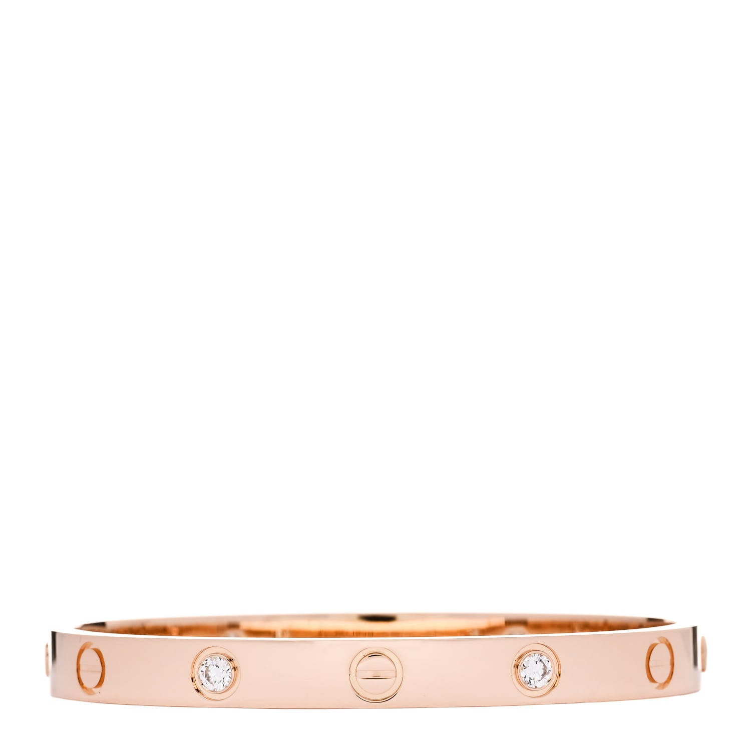 Cartier 18K Pink Gold 4 Diamond LOVE Bracelet 16 2 of 9