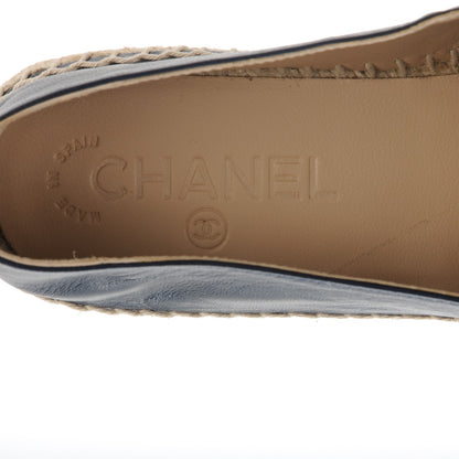 Chanel Lambskin CC Espadrilles 37 Navy Black 7 of 8