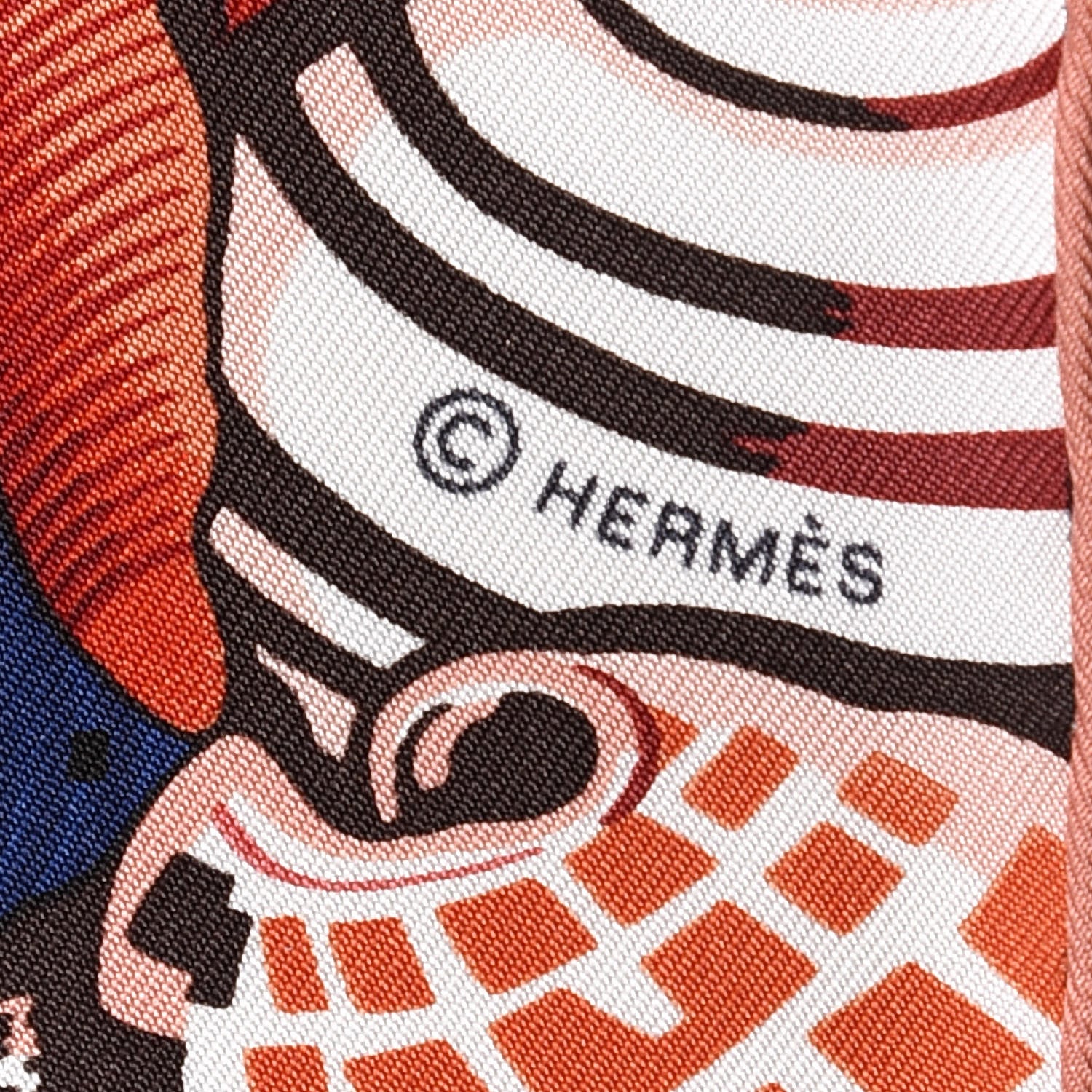 Hermes Silk Sieste Au Paradis Scarf 90 Rouge H Bleu Nuit Corail 3 of 4