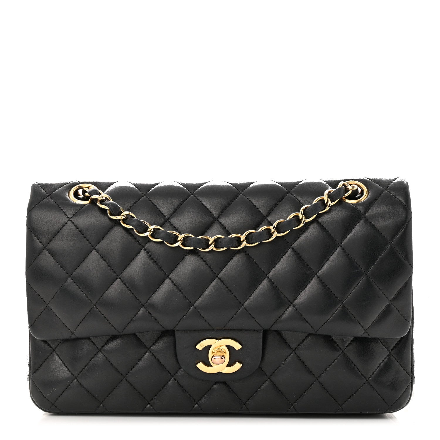 Chanel Lambskin Quilted Medium Double Flap Black 1 of 12