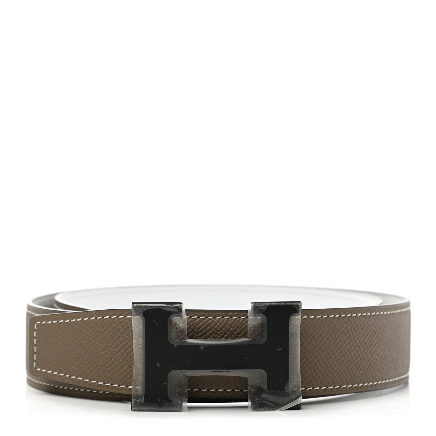 Epsom PVD Plated 32mm H Belt 80 Etoupe White