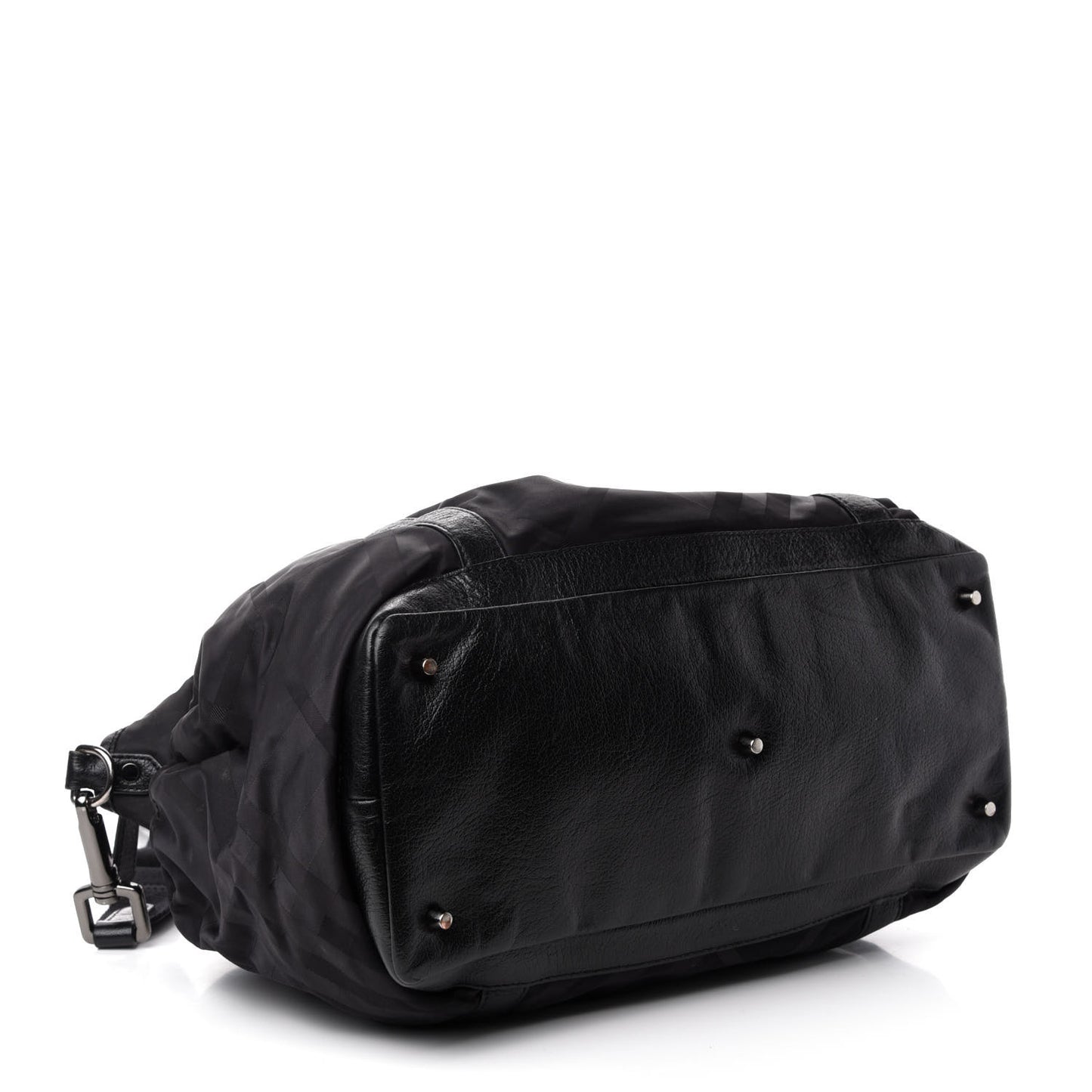 Nylon Tonal Check Diaper Bag Black