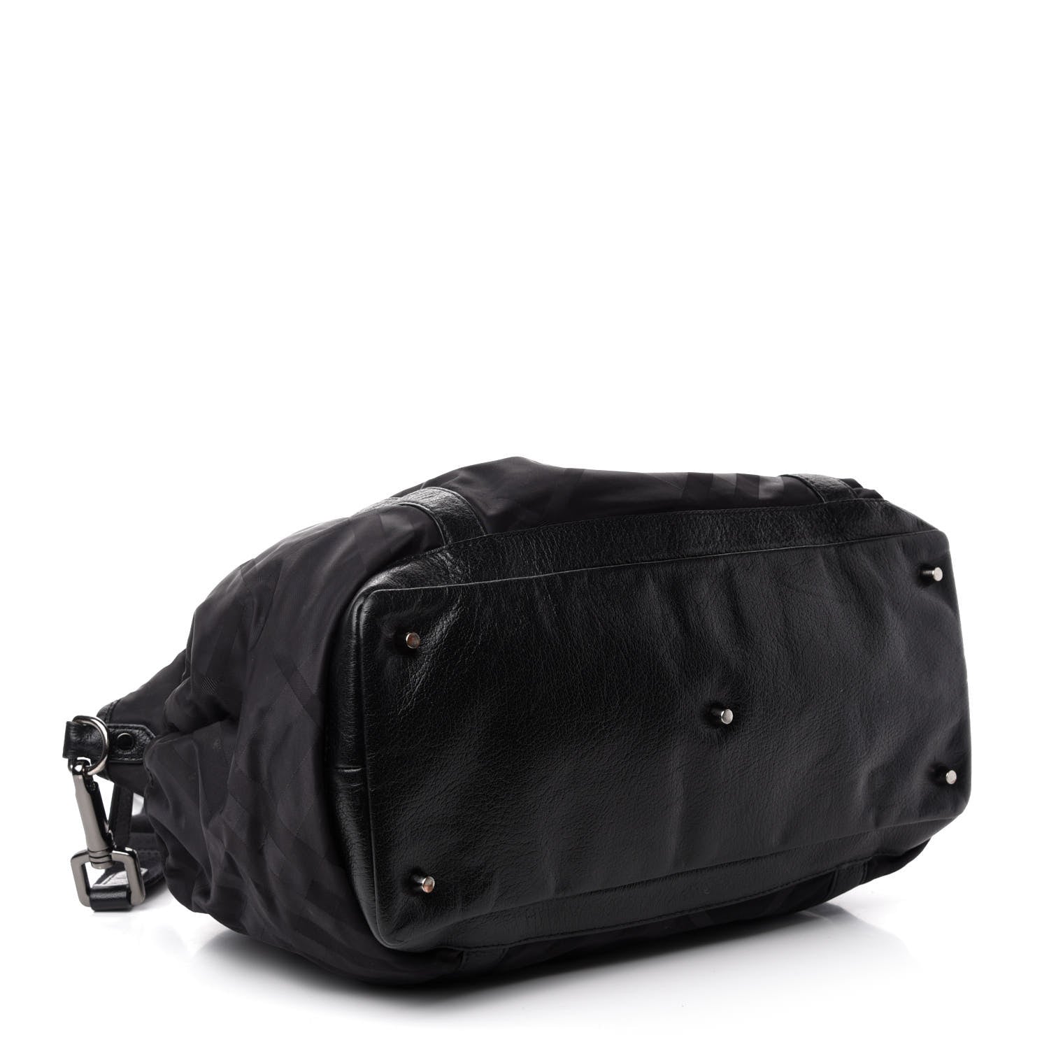 Burberry Nylon Tonal Check Diaper Bag Black 4 of 12