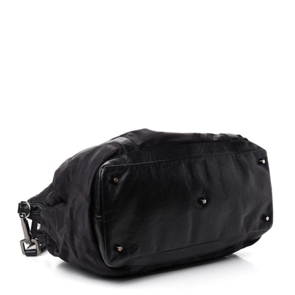 Burberry Nylon Tonal Check Diaper Bag Black 4 of 12