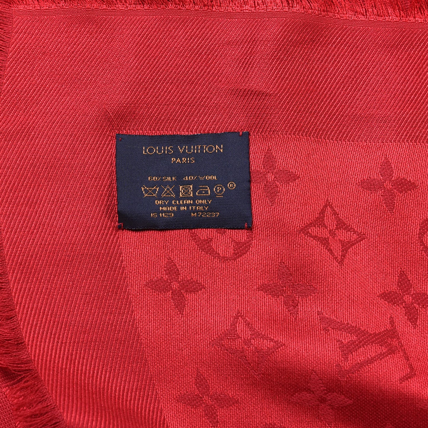 Silk Wool Monogram Shawl Pomme D'Amour