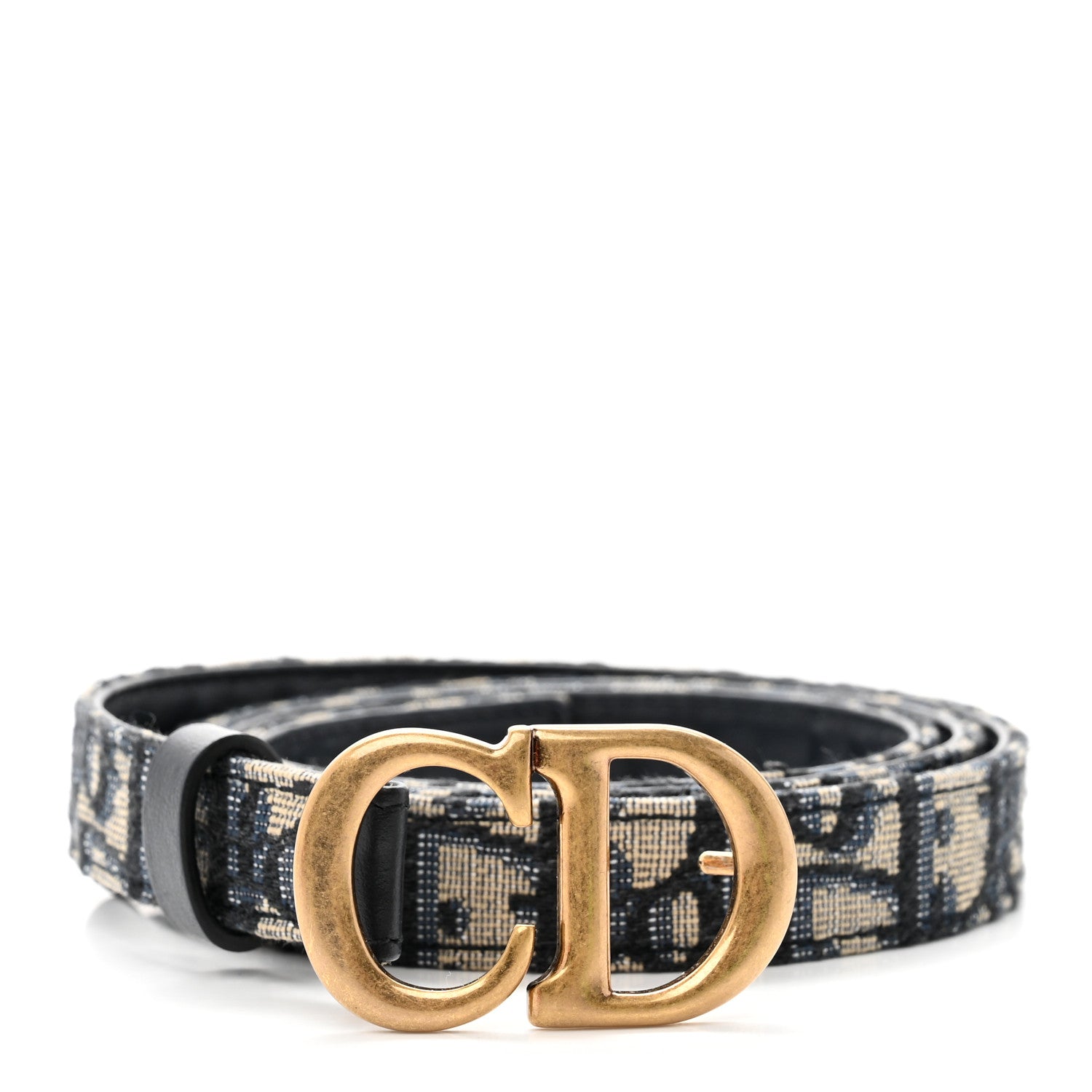 小物 Christian Dior Veau Leather Belt 70/38 Christian Dior Jacquard Oblique 20mm Saddle Belt 95 38 Blue