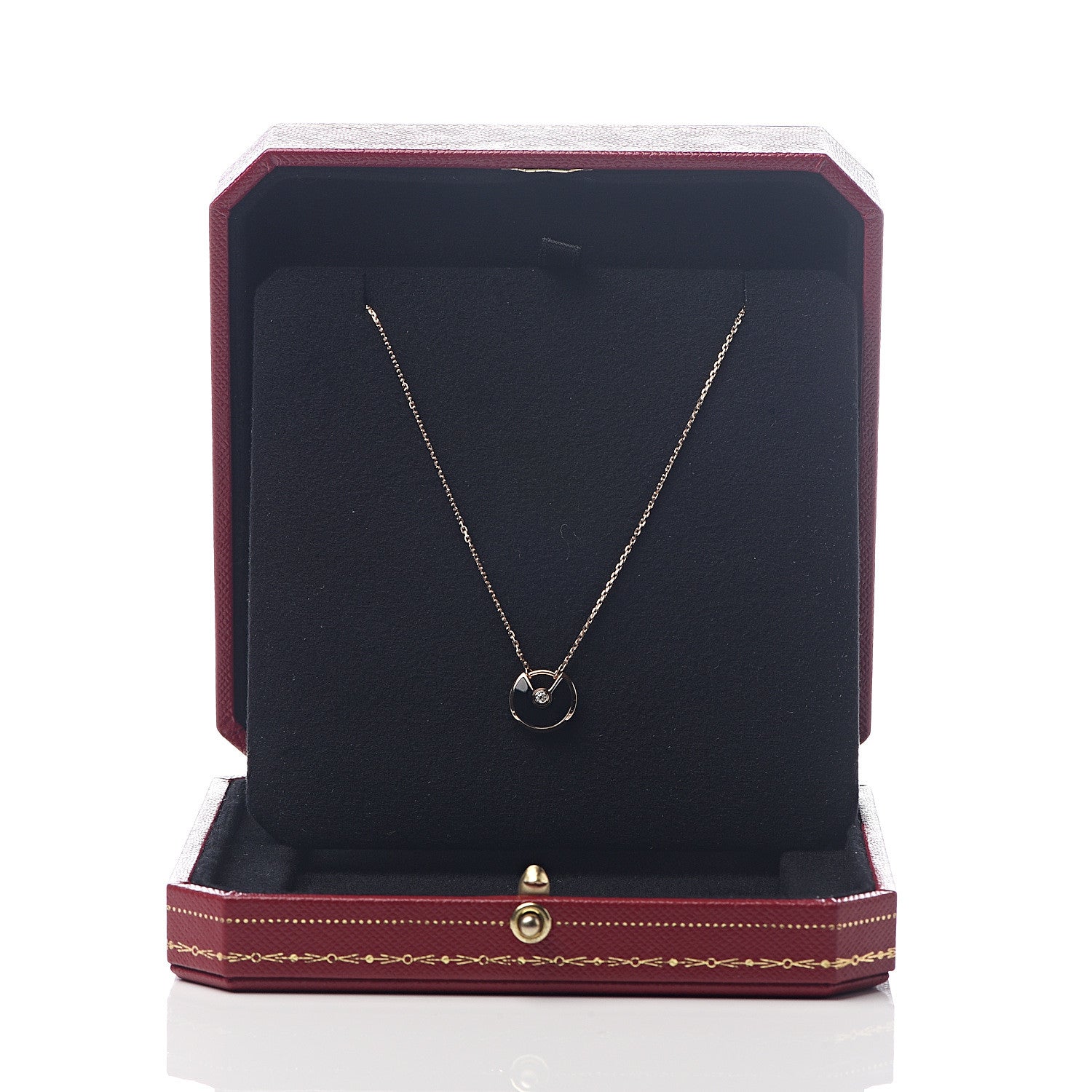 Cartier 18K Pink Gold Diamond Black Onyx XS Amulette de Cartier Pendant Necklace 6 of 7