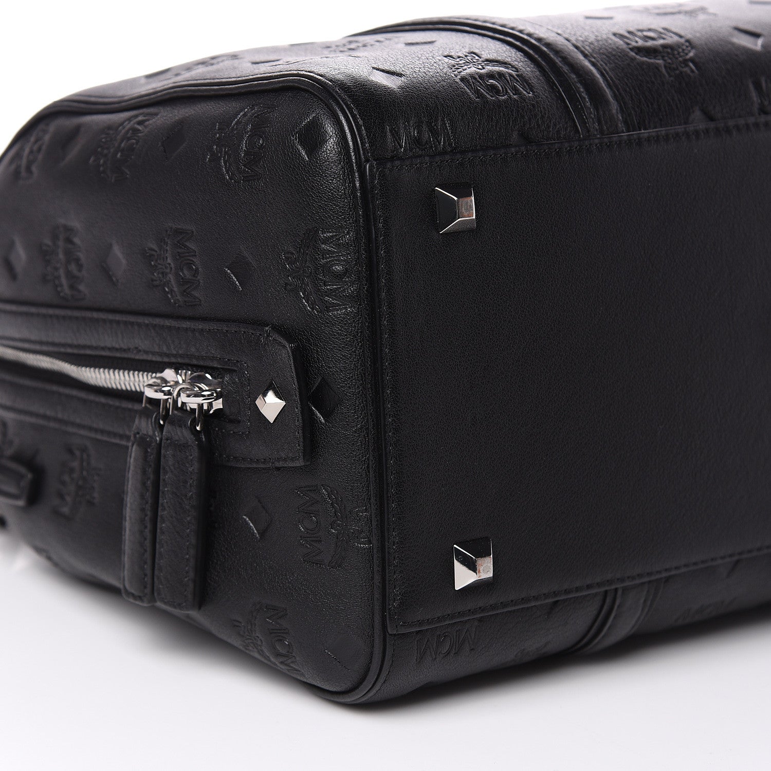 MCM Visetos Medium Essential Boston Bag Black 8 of 11