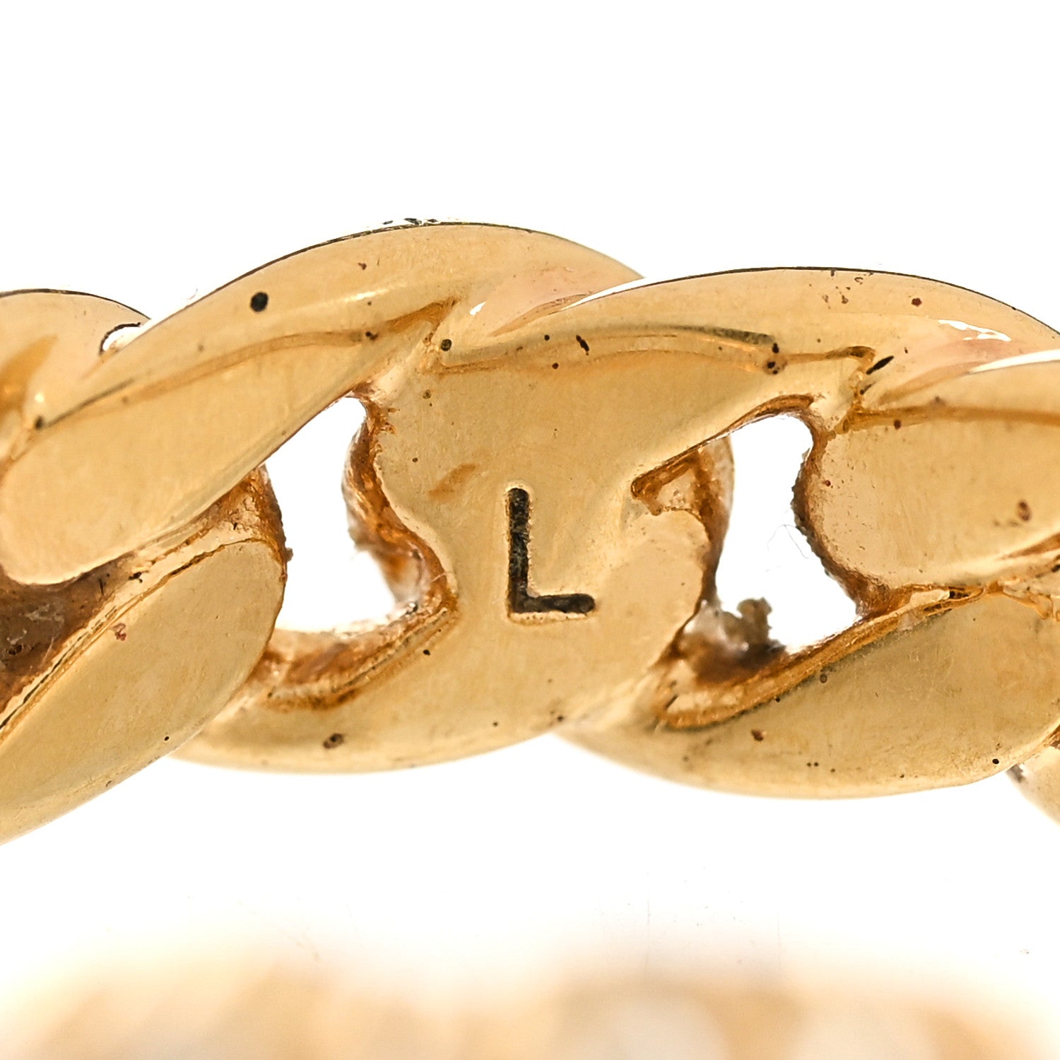 Christian Dior Metal Crystal Danseuse Etoile Chain Ring L 54 7 Gold 5 of 8