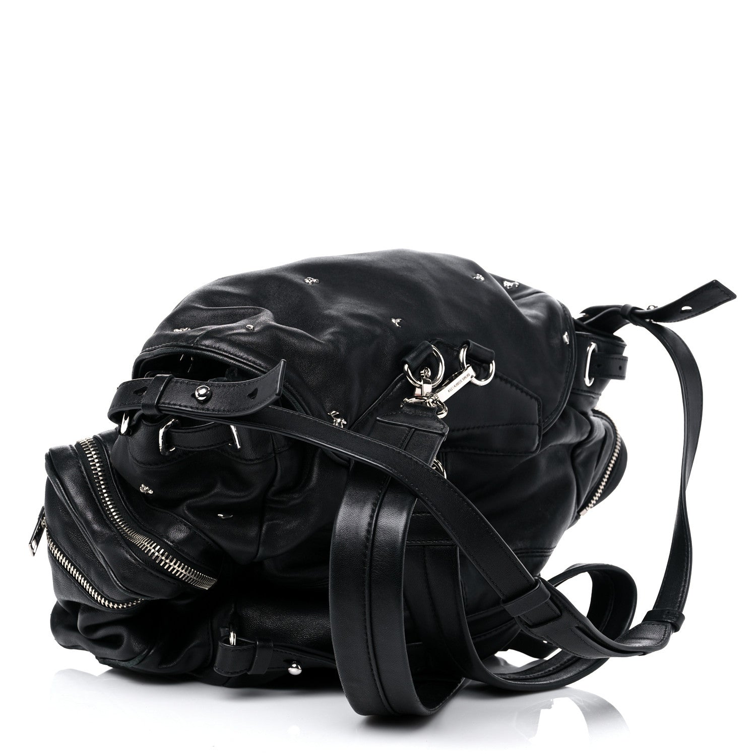 Alexander Wang Lambskin Marti Backpack Bag Washed Black Rhodium Hardware 3 of 15