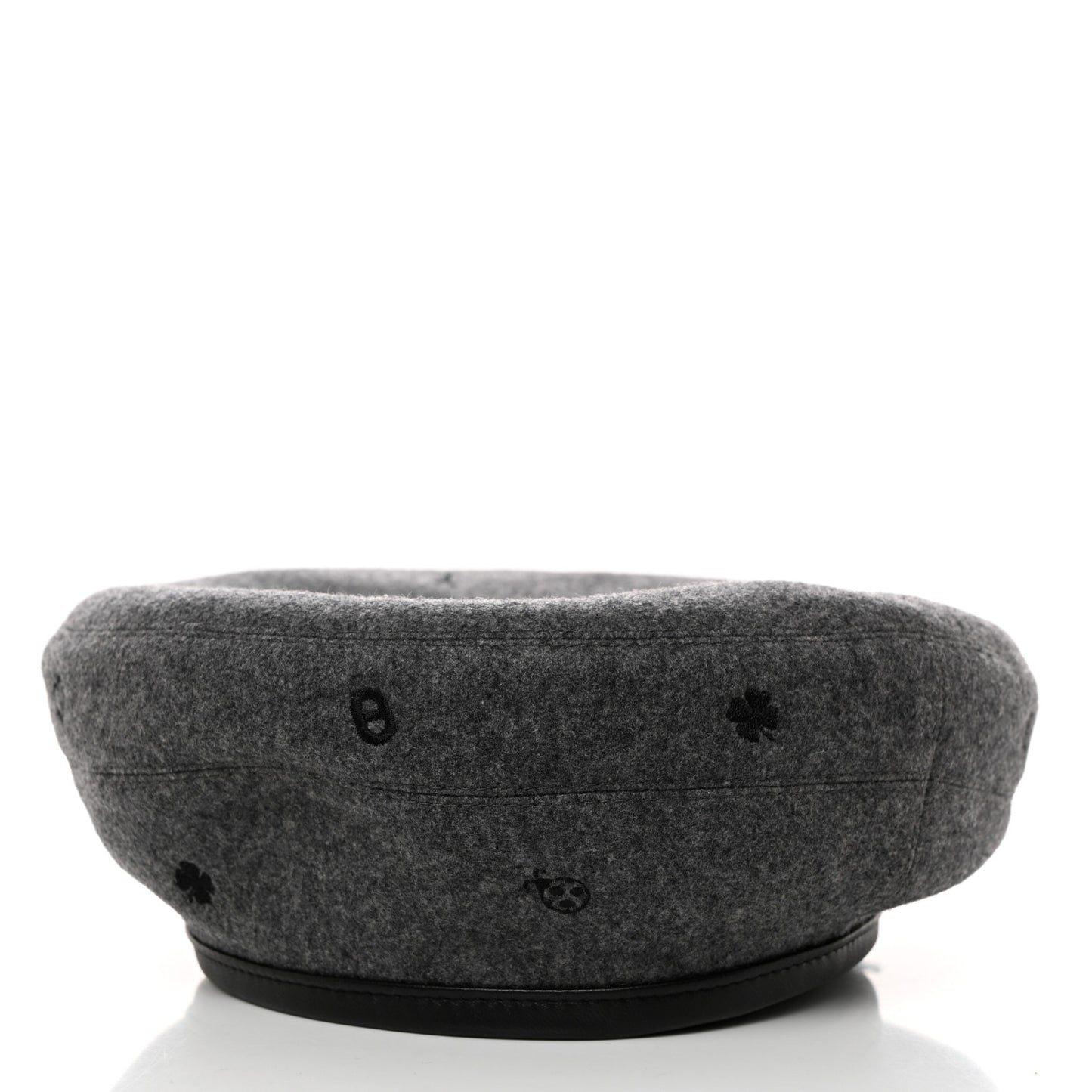 Cashmere Lambskin Saint-Honore Charms Beret 57 Charbon