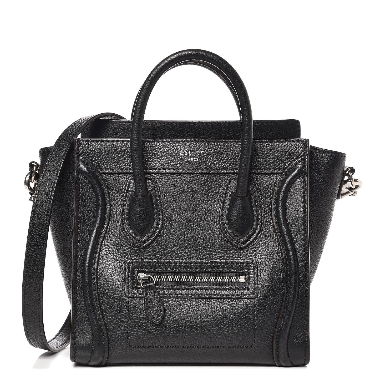 Drummed Calfskin Nano Luggage Black