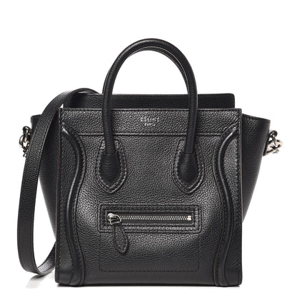 Celine Drummed Calfskin Nano Luggage Black 1 of 7