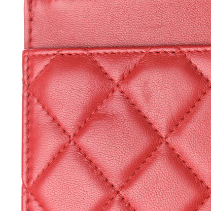 Chanel Lambskin Quilted Boy Wallet On Chain WOC Red 12 of 13