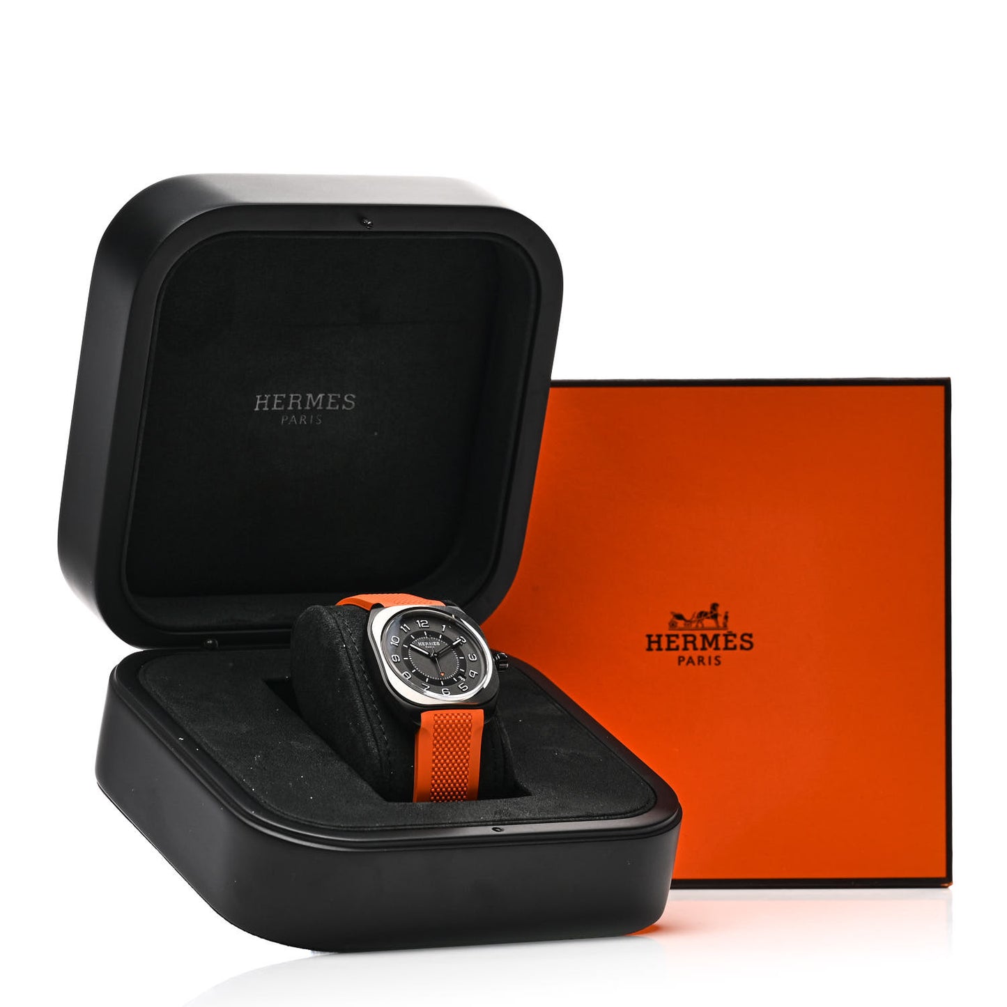 DLC Coated Titanium Rubber 39mm H08 Automatic Watch Orange