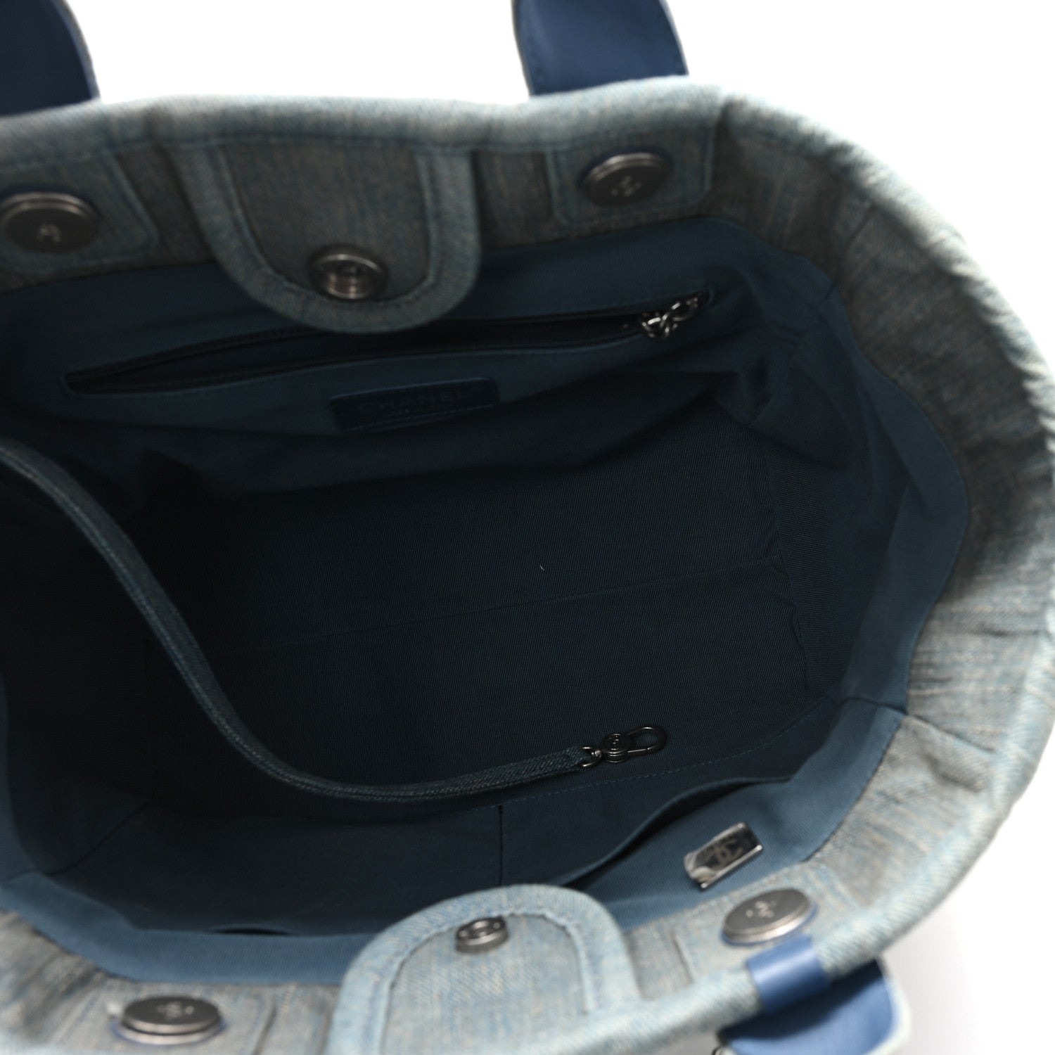 Chanel Denim Small Deauville Tote Light Blue 6 of 12