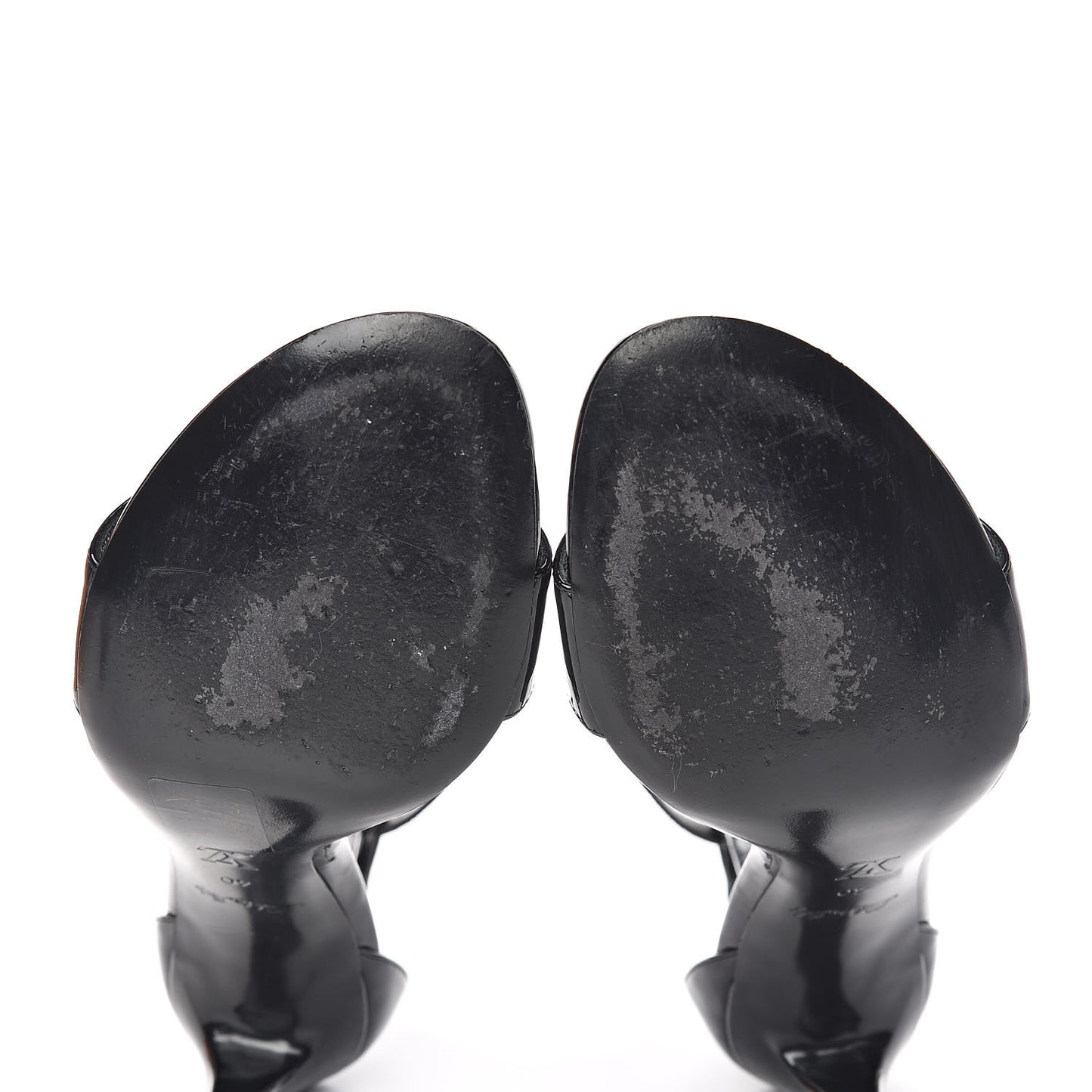 Patent Monogram Call Back Sandals 40 Black