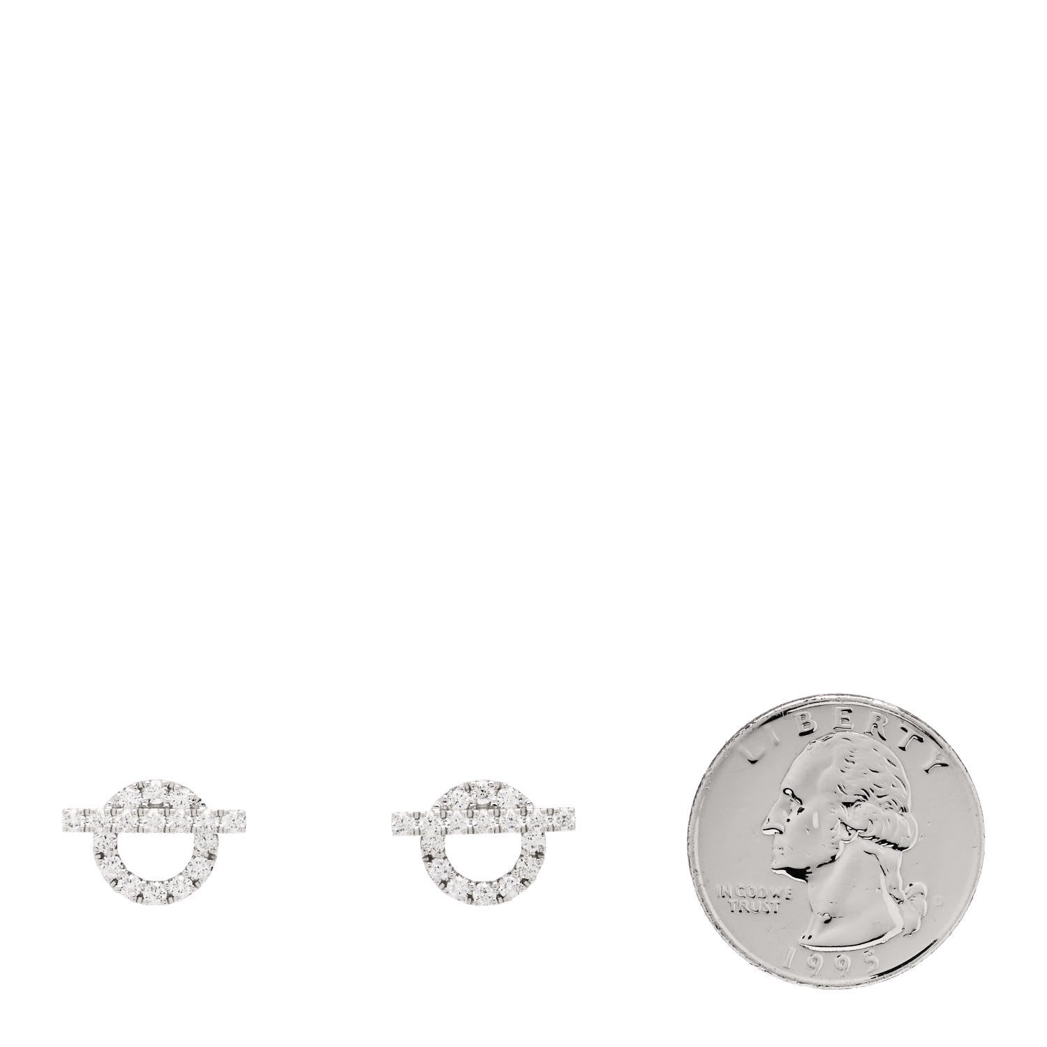 Hermes 18K White Gold Diamond Finesse Earrings 2 of 5