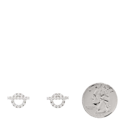 Hermes 18K White Gold Diamond Finesse Earrings 2 of 5