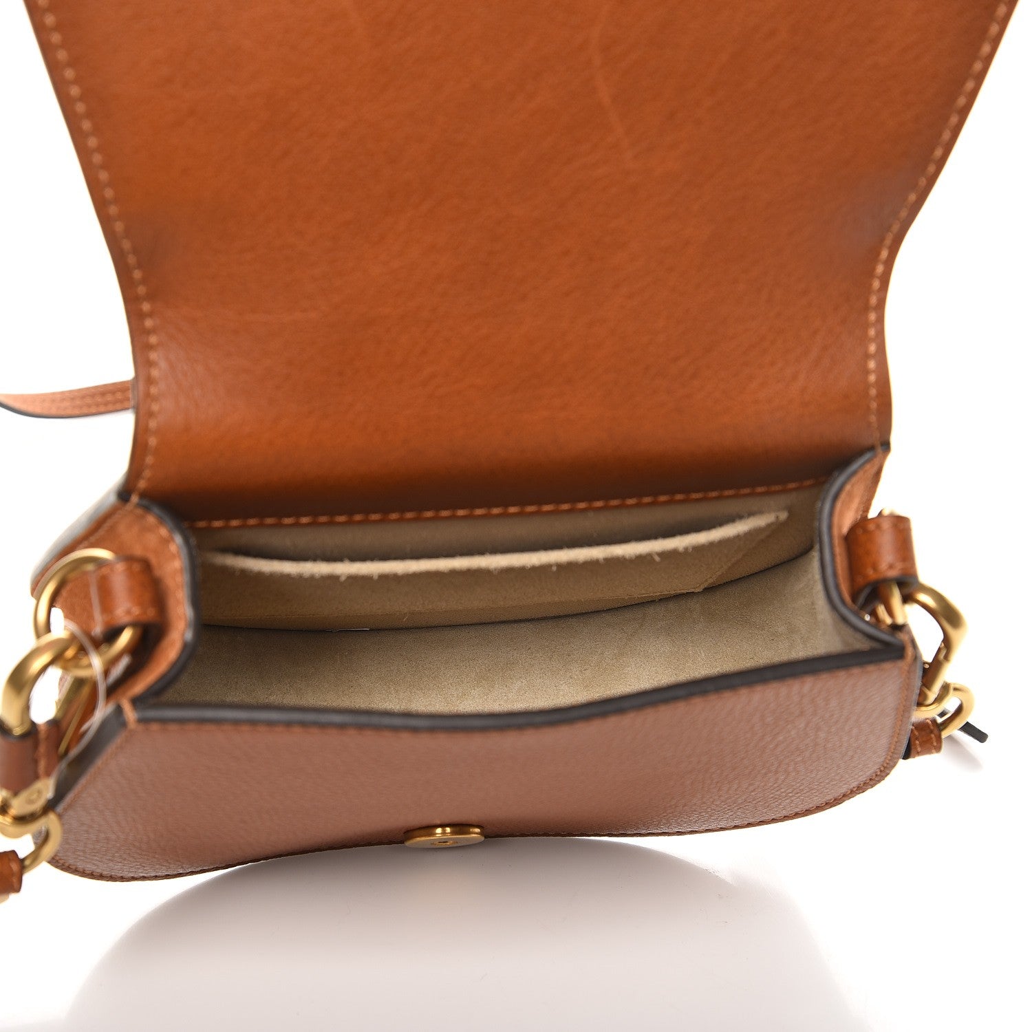 Chloe Calfskin Suede Small Nile Bracelet Bag Caramel 6 of 11